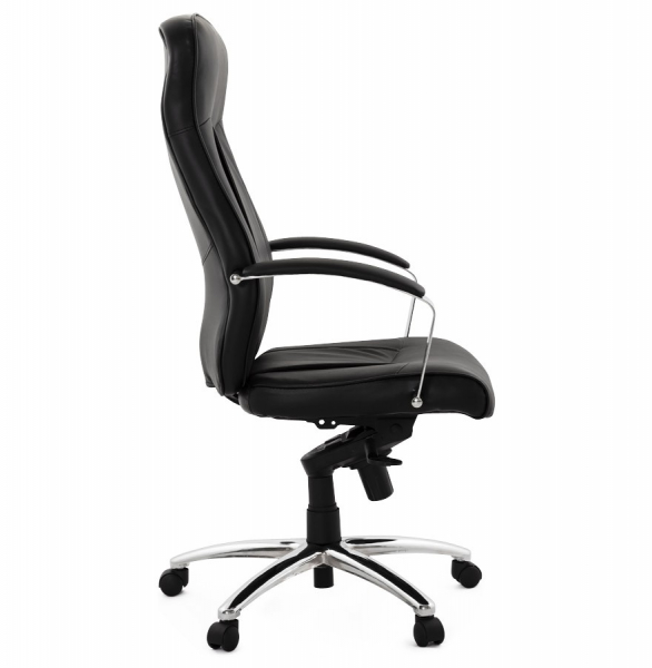 Scaun directorial birou Chester negru tapitat piele ecologica, picioare crom, OC00210BL - Kokoon [3]