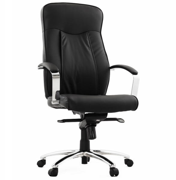 Scaun directorial birou Chester negru tapitat piele ecologica, picioare crom, OC00210BL - Kokoon [6]
