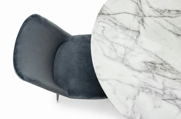 Scaun elegant design living Muriel, diverse culori, velur/picioare negre cu capete aurii, KH1201100122.DKGREY - King [8]