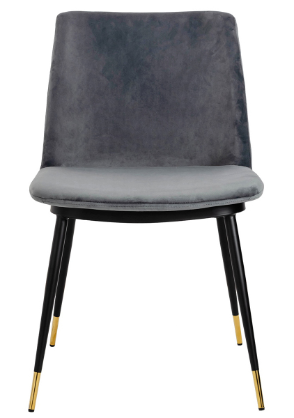 Scaun elegant design living Muriel, diverse culori, velur/picioare negre cu capete aurii, KH1201100122.DKGREY - King [5]