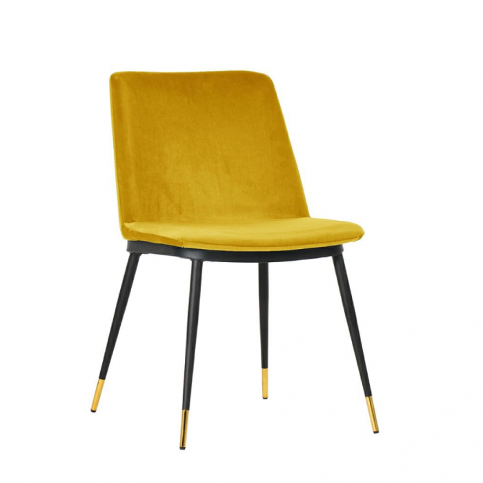 Scaun elegant design living Muriel, diverse culori, velur/picioare negre cu capete aurii, KH1201100122.DKGREY - King [24]