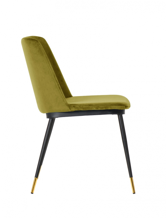 Scaun elegant design living Muriel, diverse culori, velur/picioare negre cu capete aurii, KH1201100122.DKGREY - King [25]