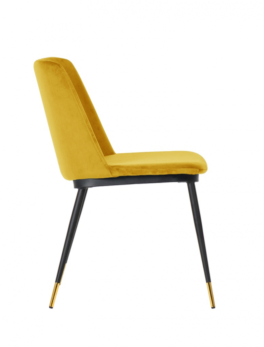 Scaun elegant design living Muriel, diverse culori, velur/picioare negre cu capete aurii, KH1201100122.DKGREY - King [32]