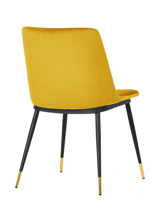 Scaun elegant design living Muriel, diverse culori, velur/picioare negre cu capete aurii, KH1201100122.DKGREY - King [30]