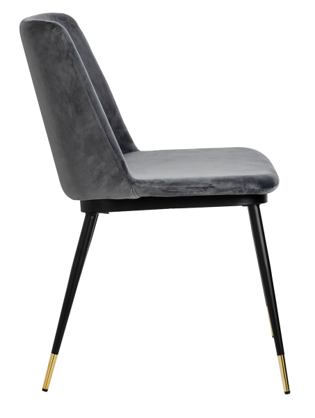 Scaun elegant design living Muriel, diverse culori, velur/picioare negre cu capete aurii, KH1201100122.DKGREY - King [2]