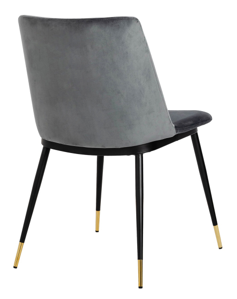 Scaun elegant design living Muriel, diverse culori, velur/picioare negre cu capete aurii, KH1201100122.DKGREY - King [3]