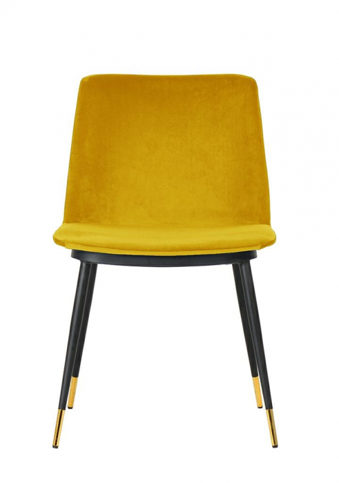 Scaun elegant design living Muriel, diverse culori, velur/picioare negre cu capete aurii, KH1201100122.DKGREY - King [27]