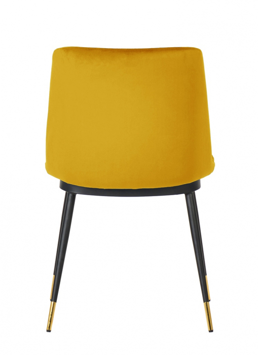 Scaun elegant design living Muriel, diverse culori, velur/picioare negre cu capete aurii, KH1201100122.DKGREY - King [26]