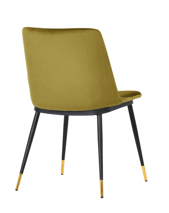 Scaun elegant design living Muriel, diverse culori, velur/picioare negre cu capete aurii, KH1201100122.DKGREY - King [23]