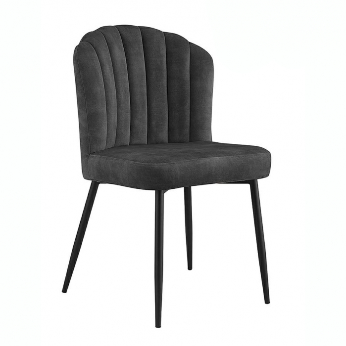 Scaun elegant tapitat velur Umar diverse culori, picioare negre metal, HB-01.GREEN - King [8]
