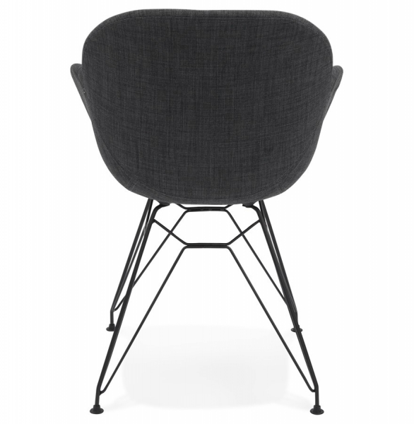 Scaun modern gri tapitat Equium Premium cu brate, picioare otel crom, AC01490DG - Kokoon [4]