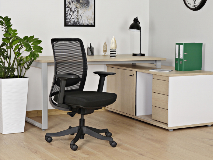 Scaun ergonomic birou tapiterie material textil Anggun M, inaltime reglabila, cotiere ajustabile, 1198-B-SM01-BL418 - Unique [3]