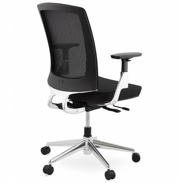 Scaun birou ergonomic negru Tepper premium, spatar mesh, baza rotativa aluminiu, OC00410BL - Kokoon [4]