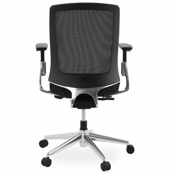 Scaun birou ergonomic negru Tepper premium, spatar mesh, baza rotativa aluminiu, OC00410BL - Kokoon [5]