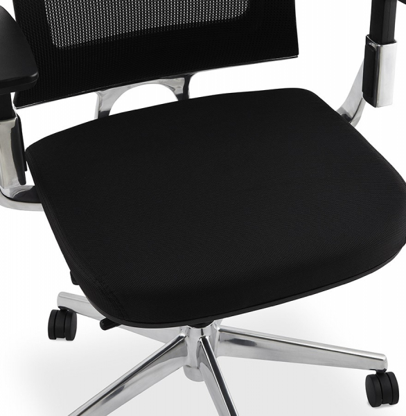 Scaun birou ergonomic negru Tepper premium, spatar mesh, baza rotativa aluminiu, OC00410BL - Kokoon [8]