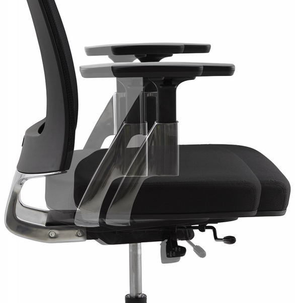 Scaun birou ergonomic negru Tepper premium, spatar mesh, baza rotativa aluminiu, OC00410BL - Kokoon [12]