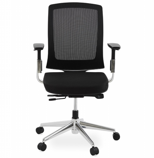Scaun birou ergonomic negru Tepper premium, spatar mesh, baza rotativa aluminiu, OC00410BL - Kokoon [2]