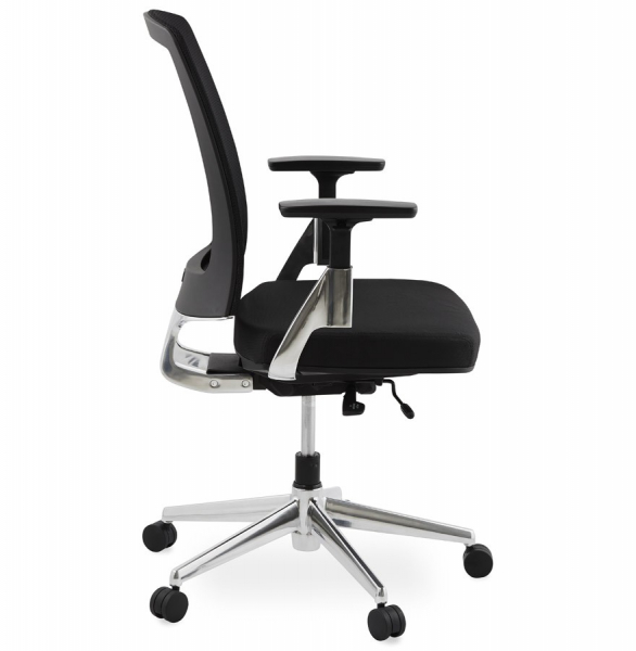 Scaun birou ergonomic negru Tepper premium, spatar mesh, baza rotativa aluminiu, OC00410BL - Kokoon [3]