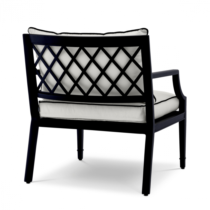   Scaun exterior Bella Vista din pânză sunbrella neagră 113646 EICHHOLTZ [2]