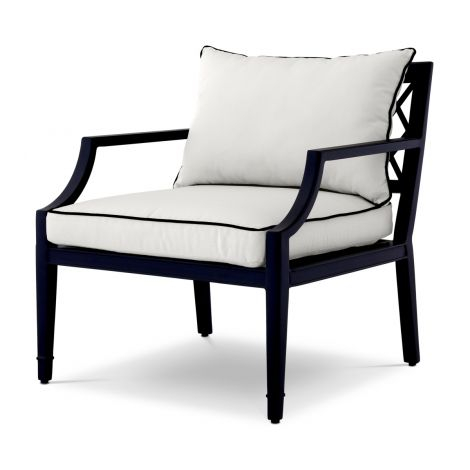   Scaun exterior Bella Vista din pânză sunbrella neagră 113646 EICHHOLTZ [6]