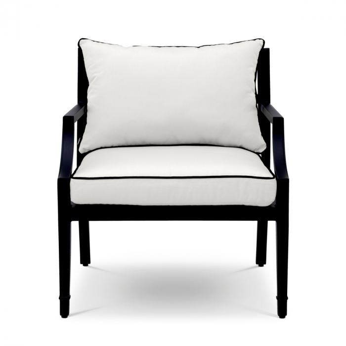   Scaun exterior Bella Vista din pânză sunbrella neagră 113646 EICHHOLTZ [3]