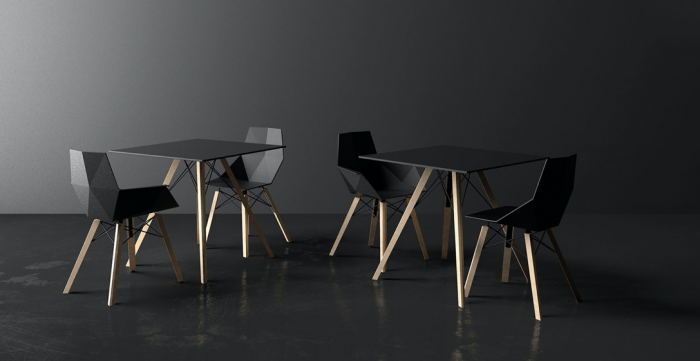 Scaun exterior Faz cu brate, model modern geometric, picioare lemn, 54294 - Vondom [9]