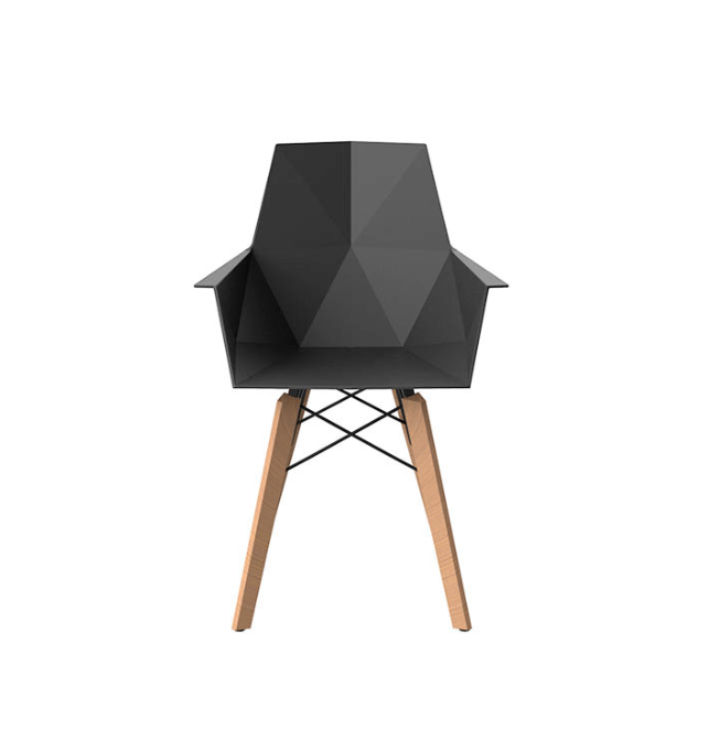 Scaun exterior Faz cu brate, model modern geometric, picioare lemn, 54294 - Vondom [4]