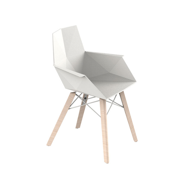 Scaun exterior Faz cu brate, model modern geometric, picioare lemn, 54294 - Vondom [5]