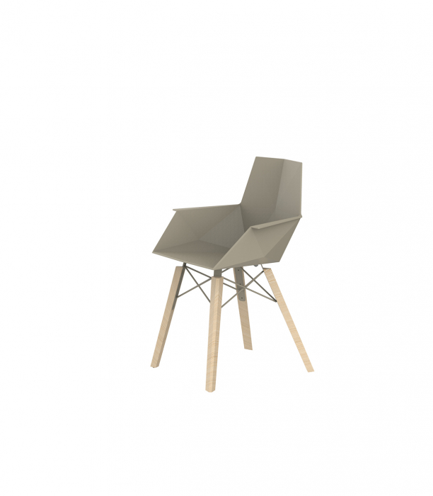 Scaun exterior Faz cu brate, model modern geometric, picioare lemn, 54294 - Vondom [3]