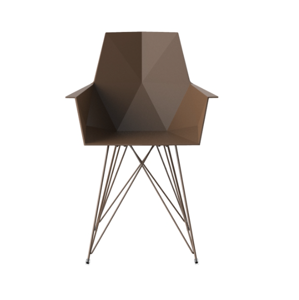 Scaun exterior Faz cu brate, polipropilena, picioare metal, design modern geometric, 54045F - Vondom [3]