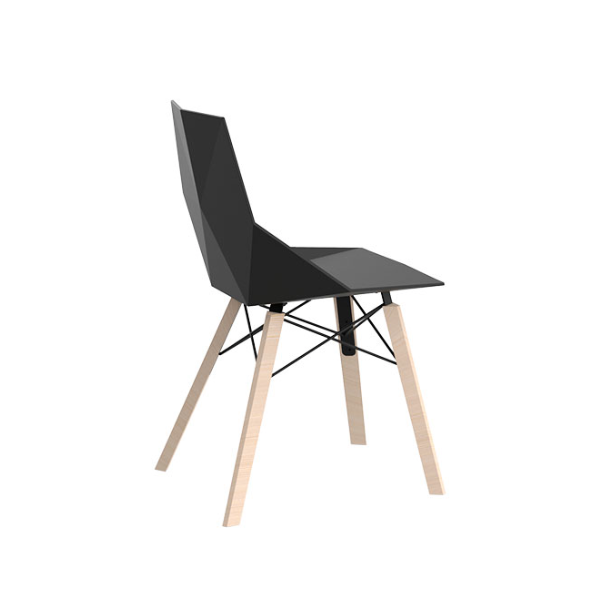 Scaun exterior Faz fara brate, model modern geometric, picioare lemn, 54295F - Vondom [9]