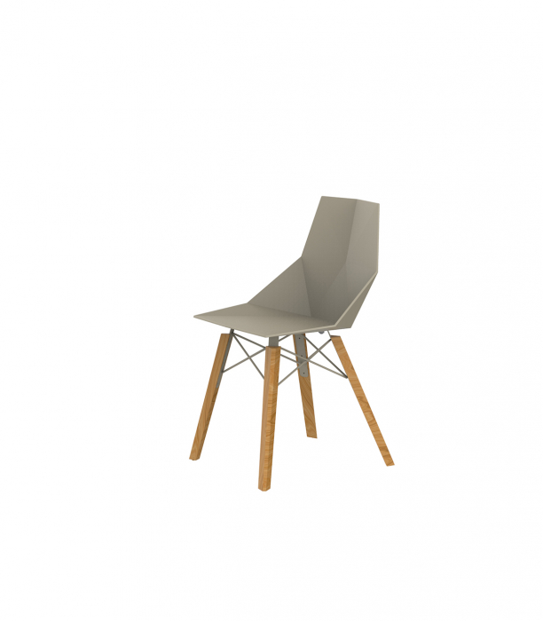 Scaun exterior Faz fara brate, model modern geometric, picioare lemn, 54295F - Vondom [3]