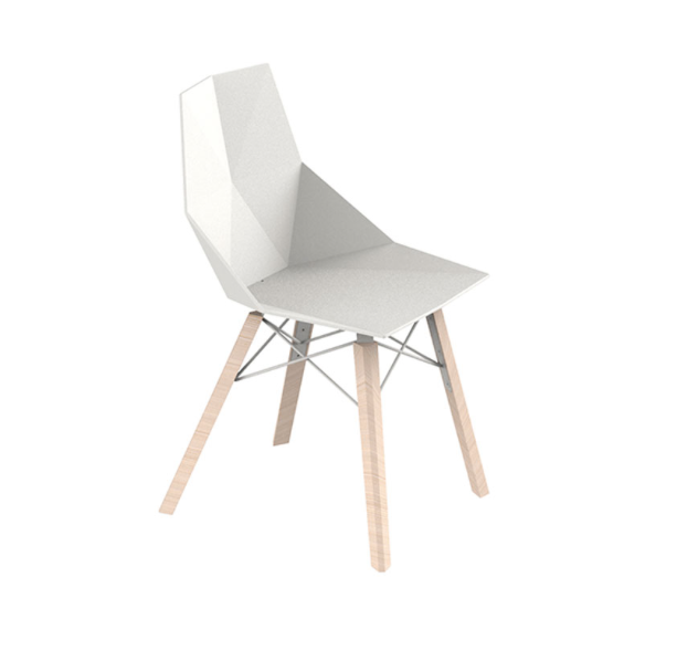 Scaun exterior Faz fara brate, model modern geometric, picioare lemn, 54295F - Vondom [11]