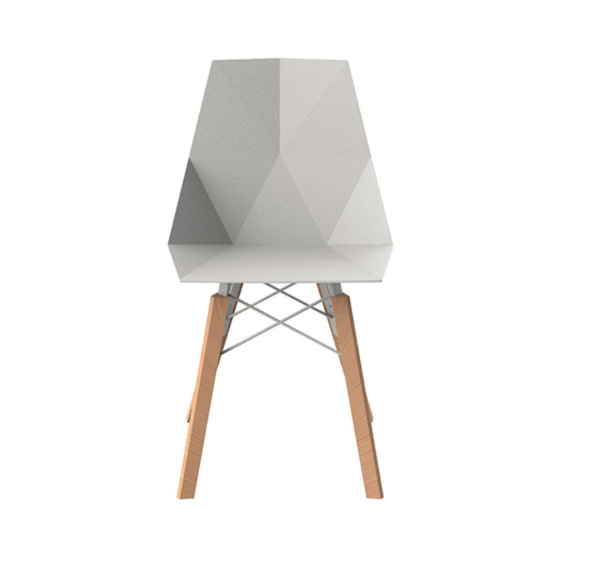 Scaun exterior Faz fara brate, model modern geometric, picioare lemn, 54295F - Vondom [12]