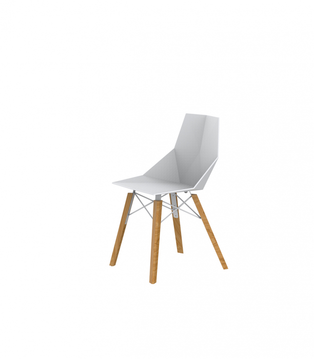 Scaun exterior Faz fara brate, model modern geometric, picioare lemn, 54295F - Vondom [2]