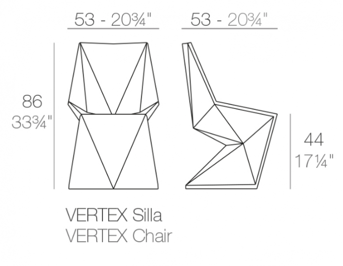 Scaun exterior iluminare LED Vertex 53x56x86 cm polipropilena, design modern, 51007 - Vondom [5]