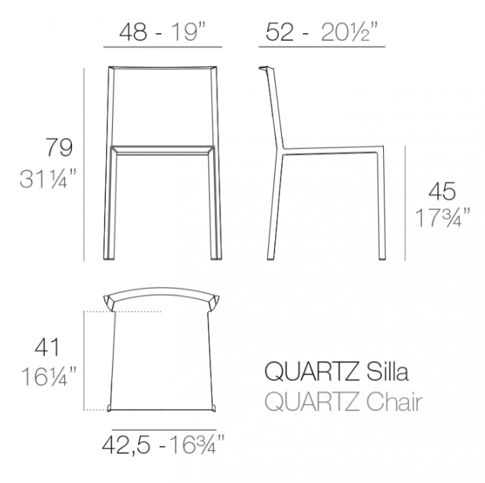 Scaun exterior premium Quartz poliamida, diverse culori, 54194 - Vondom [4]