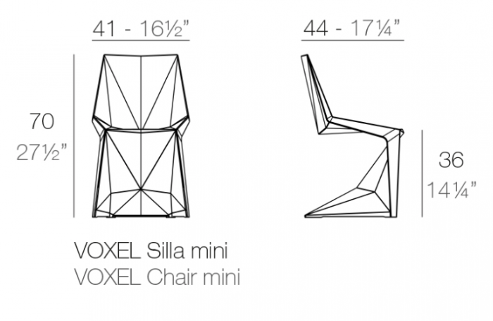 Scaun exterior Voxel mini, polipropilena injectata cu fibra de sticla, diverse finisaje, 51036 - Vondom [10]