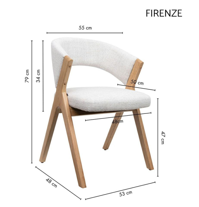 Scaun Firenze 55x48x79 cm, Bej - King Home [11]