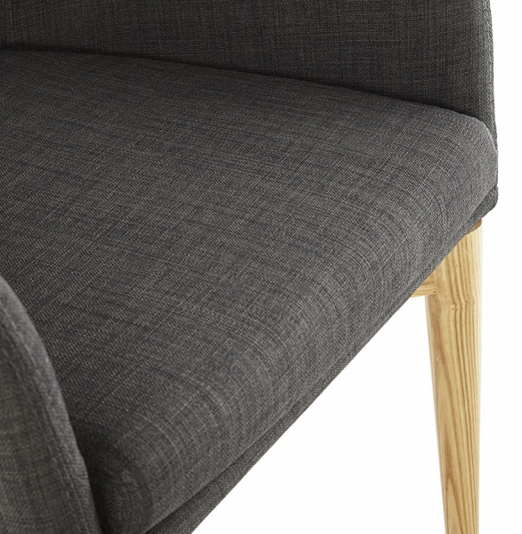 Scaun dining premium Gagu gri tapitat material textil, picioare lemn masiv, AC01240DG - Kokoon [10]