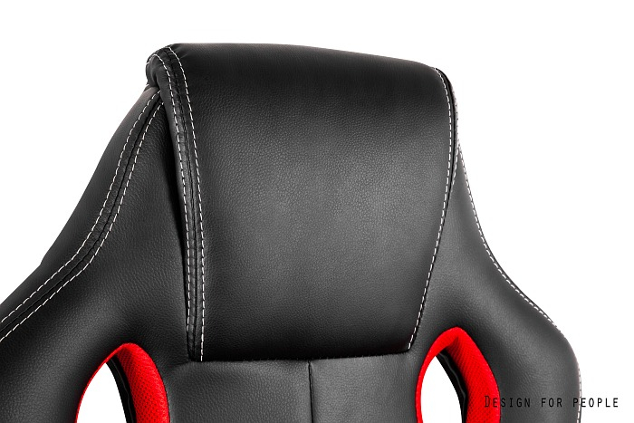 Scaun gaming ajustabil negru-rosu/albastru Dynamiq V7, tapiterie piele ecologică și membrană, Y-2706-4-2 - Unique [3]