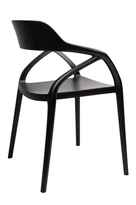 Scaun Gloria 57x54x79 cm, Polipropilenă Negru - King Home [2]