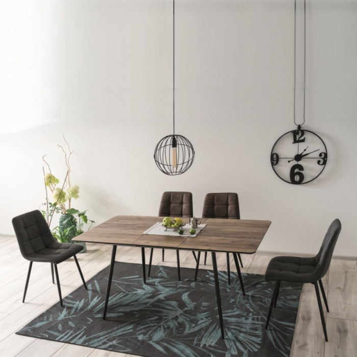 Scaun gri tapitat piele ecologica Look, picioare negre metal, design modern, LOOKCSZ - Signal [3]