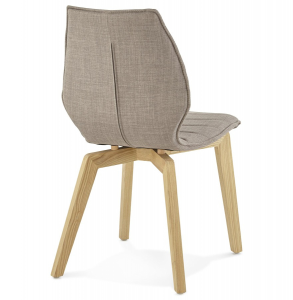Scaun HARDY tapiterie textila gri, picioare lemn, stil scandinav, CH01370GR - Kokoon [4]