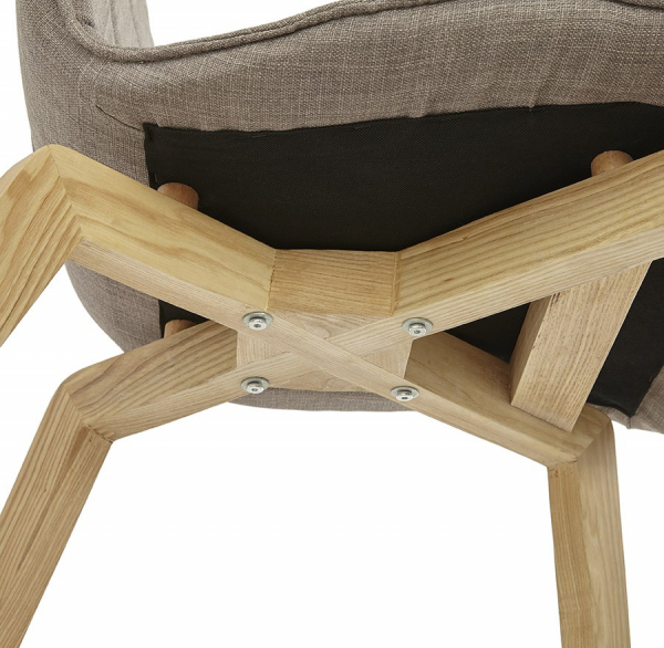 Scaun HARDY tapiterie textila gri, picioare lemn, stil scandinav, CH01370GR - Kokoon [11]