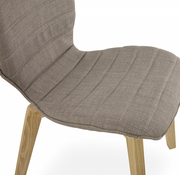 Scaun HARDY tapiterie textila gri, picioare lemn, stil scandinav, CH01370GR - Kokoon [8]