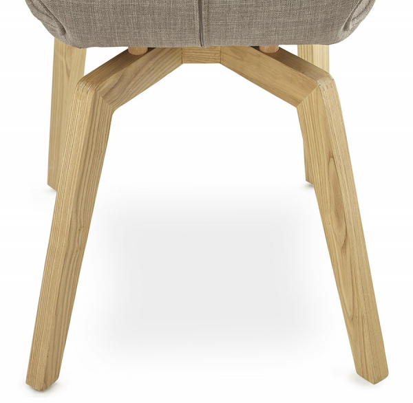 Scaun HARDY tapiterie textila gri, picioare lemn, stil scandinav, CH01370GR - Kokoon [12]