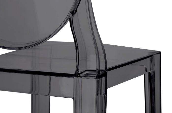 Scaun inalt bar-65 cm stil victorian Victoria II, policarbonat transparent/negru/gri, KH010100226 - King [3]