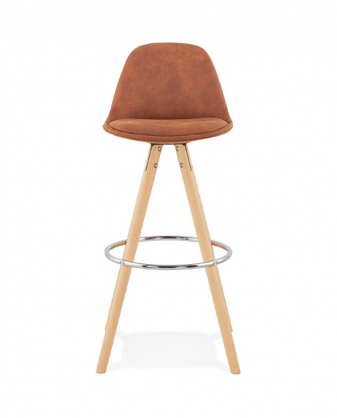 Scaun inalt bar caramiziu Tegan design scandinav, picioare fag cu inel crom, BS03710BRNA - Kokoon [3]