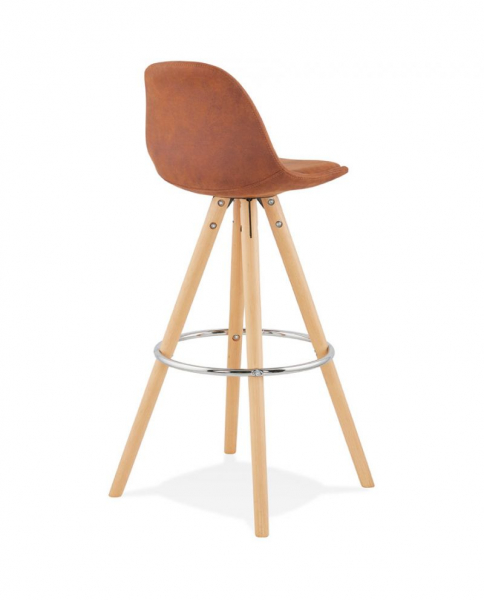 Scaun inalt bar caramiziu Tegan design scandinav, picioare fag cu inel crom, BS03710BRNA - Kokoon [4]